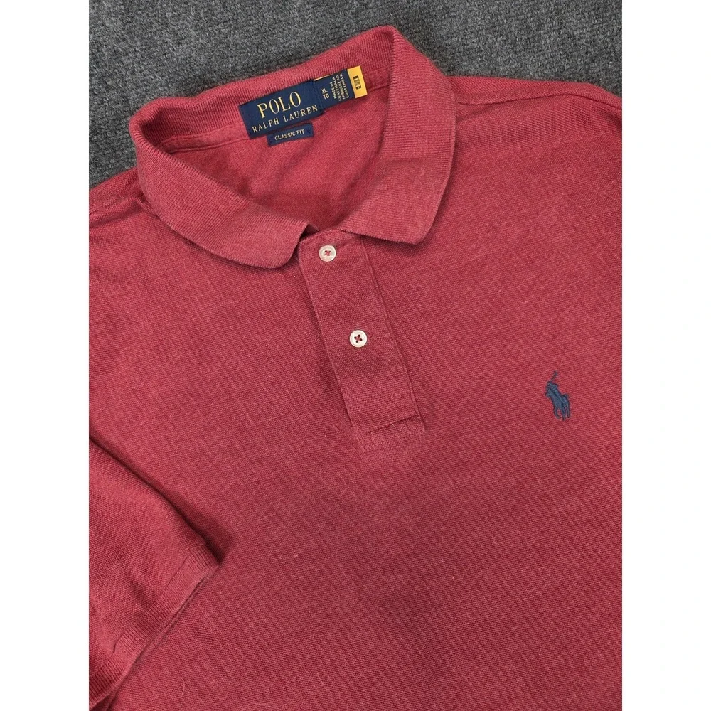 Polo Ralph Lauren Shirt Mens XL Red Golf Blue Pony
